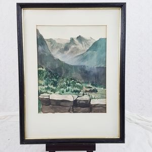 Signed Rhoda Tews Framed Pastel Painting Green WI
